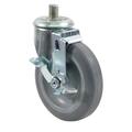 Commercial 5/8 in Threaded 3/4 in High Stem Caster With 5 in Wheel and Brake 35752